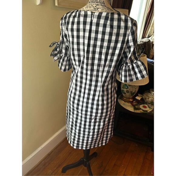 J. Crew Factory Black & White Gingham Checked Shift Dress - Picture 4 of 8